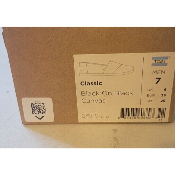 Toms Men's Black Loafers - Picture 6 of 6